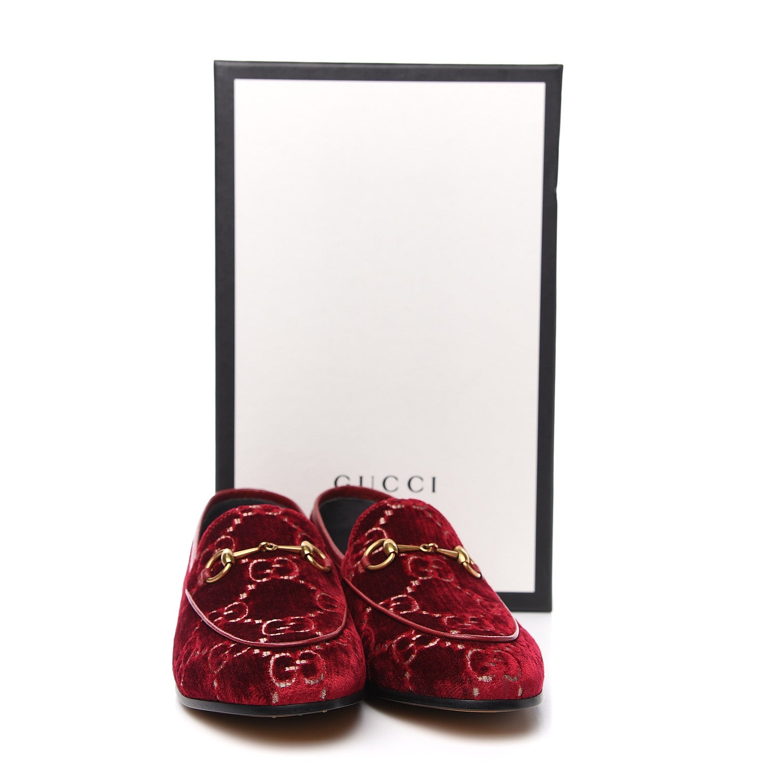 Gucci Velvet Malaga Kid GG Monogram Horsebit Womens Jordaan Loafers 38.5 Red Cipria Romantic Cerise 9 of 9