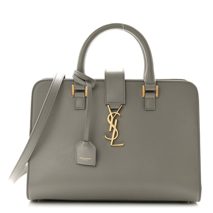 Saint Laurent Smooth Calfskin Small Monogram Cabas Oyster Grey 1 of 12