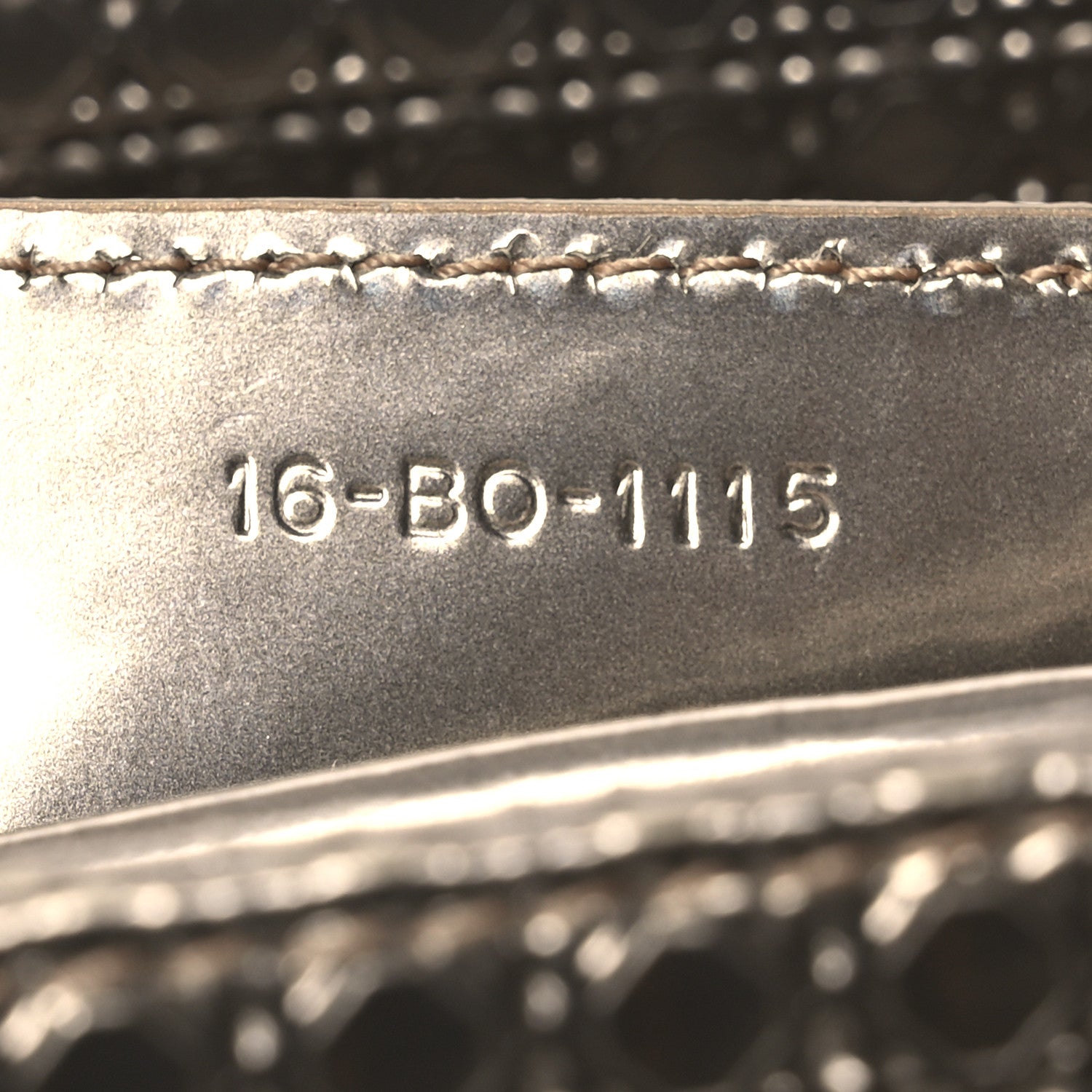 Christian Dior Metallic Patent Micro-Cannage Medium Lady Dior Champagne 7 of 14