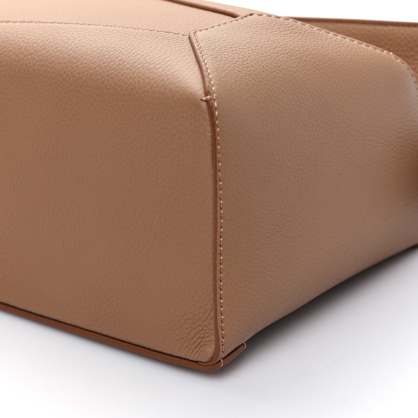 Grained Calfskin Small Puzzle Edge Bag Toffee
