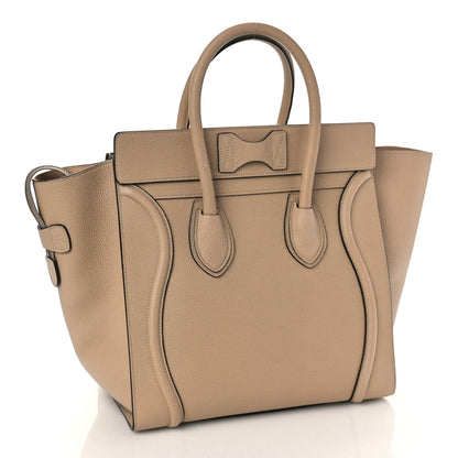 Celine Drummed Calfskin Mini Luggage Dune 3 of 9