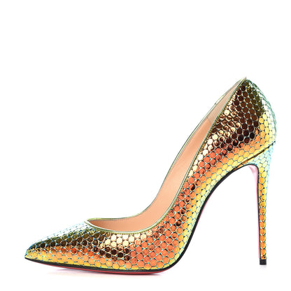 Christian Louboutin Specchio Ruche Pigalle Follies 100 Pumps 38 Taiga 1 of 8