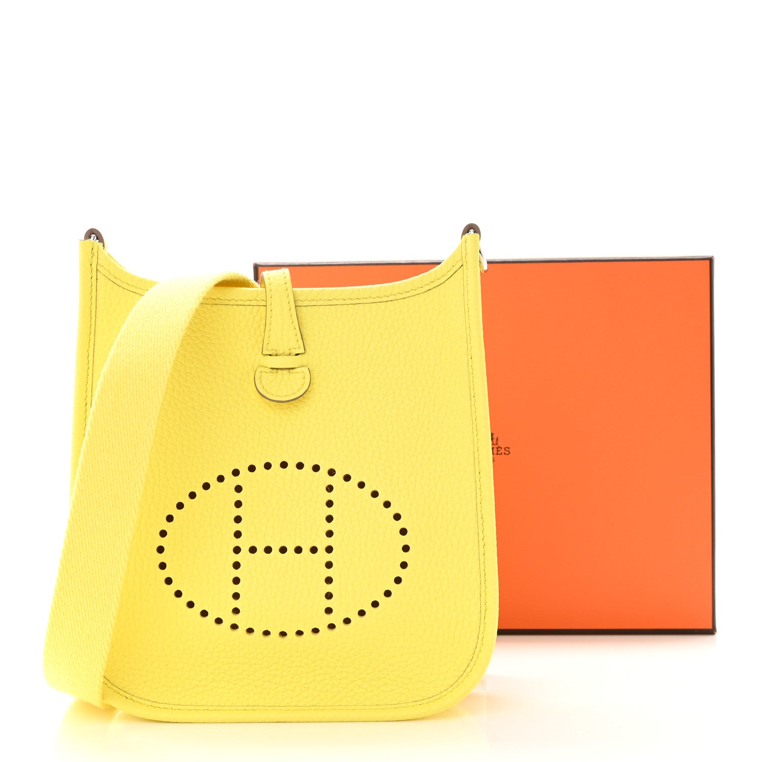 Hermes Taurillon Clemence Evelyne TPM Limoncello 11 of 11