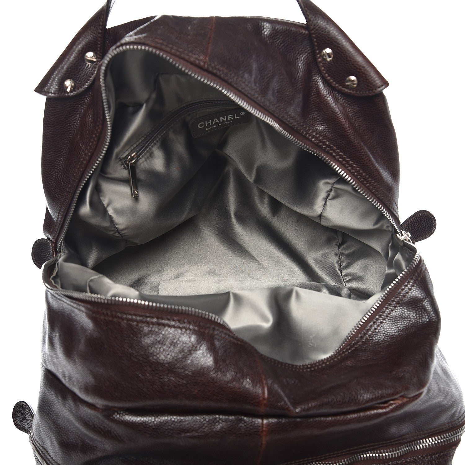 Chanel Caviar Quilted Mademoiselle Satchel Brown 6 of 20