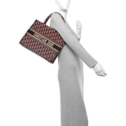 Christian Dior Oblique Medium Book Tote Burgundy Multicolor 2 of 14
