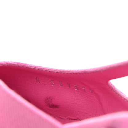 Chanel Denim Cap Toe CC Slingback Flat 38.5 Neon Pink 10 of 14