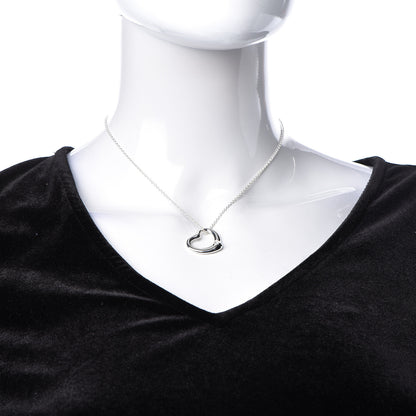 Tiffany Sterling Silver 22mm Elsa Peretti Open Heart Pendant Necklace 2 of 8