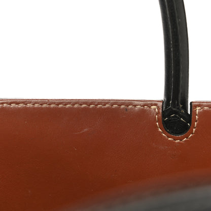 Burberry Calfskin Vintage Check Mini Two Handle Title Bag Black 12 of 24