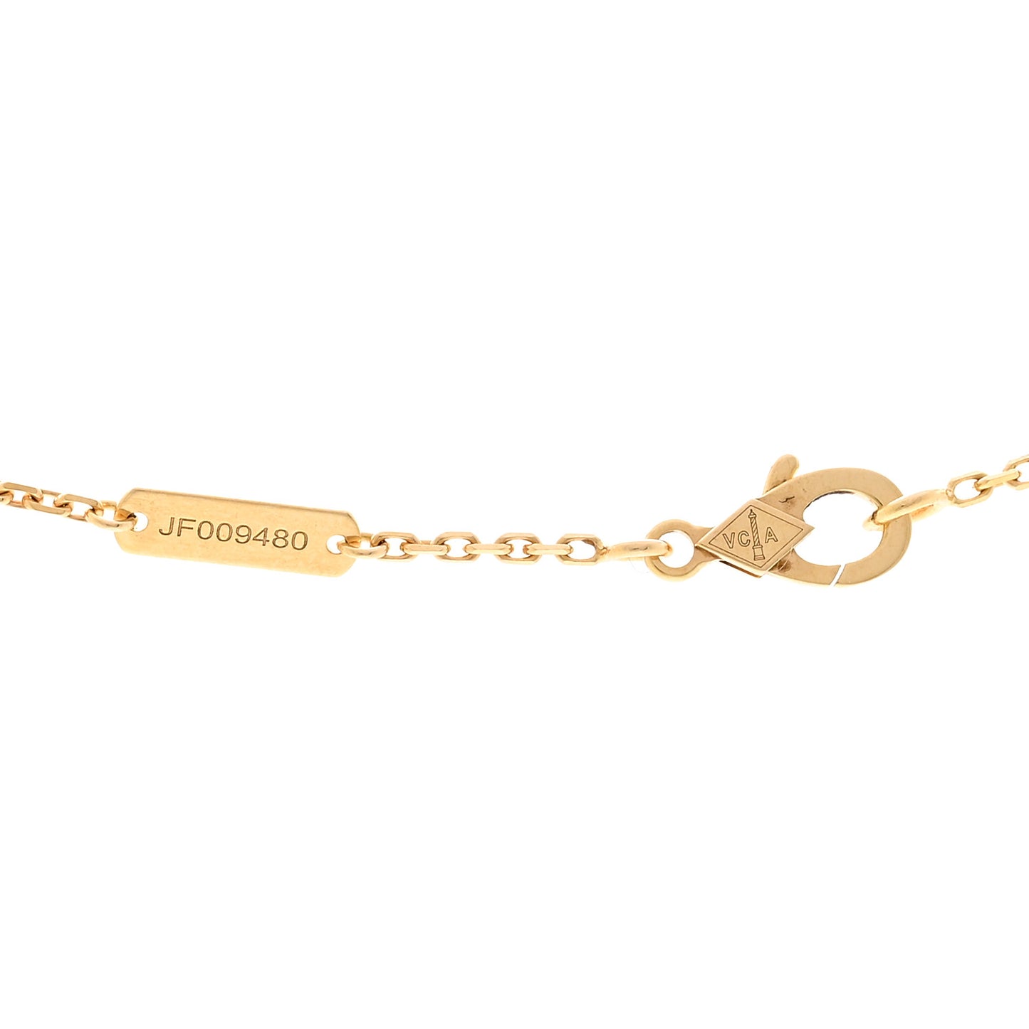 18K Yellow Gold Mother of Pearl Vintage Alhambra Pendant Necklace