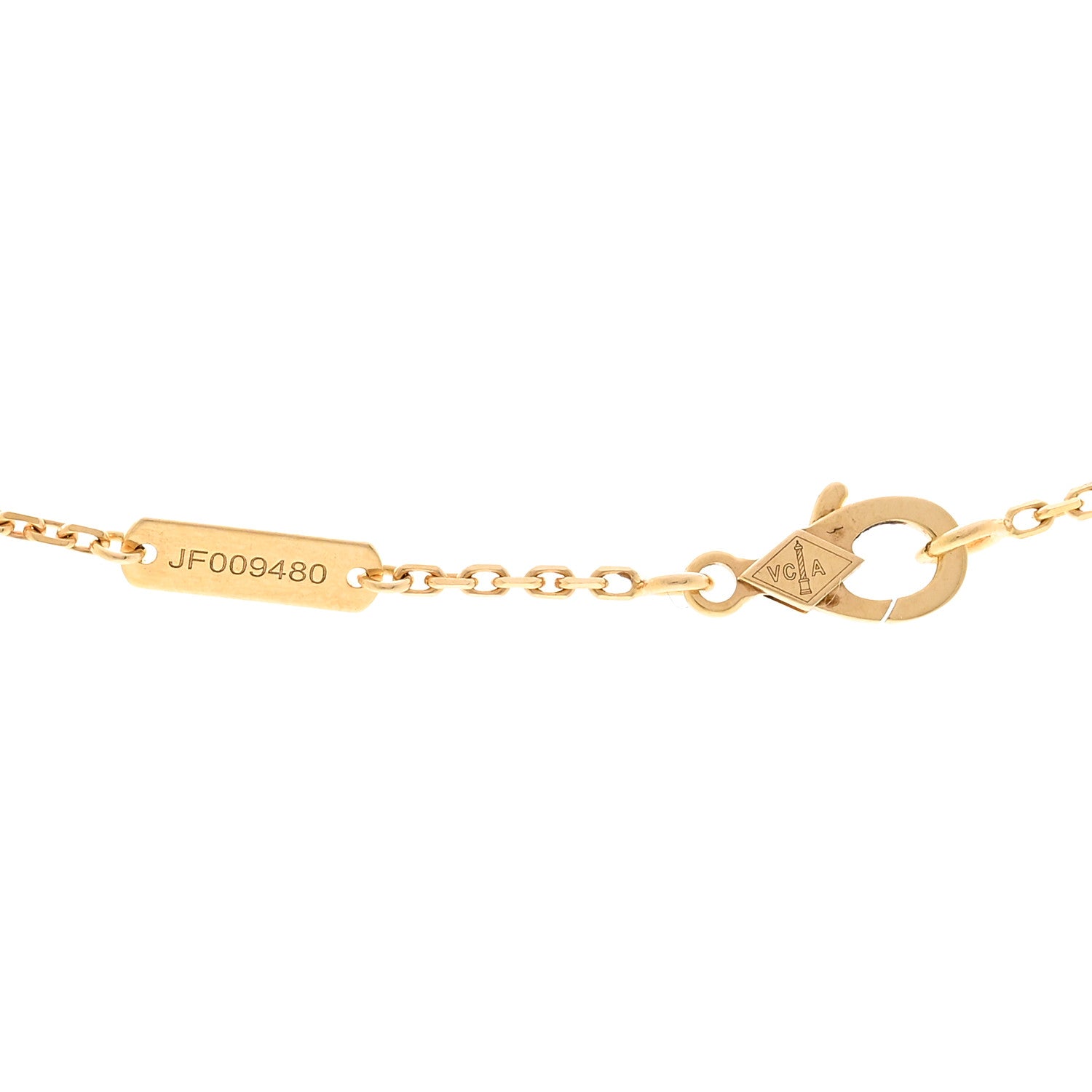 Van Cleef & Arpels 18K Yellow Gold Mother of Pearl Vintage Alhambra Pendant Necklace 4 of 5