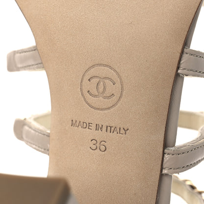 Chanel Calfskin Chain Sandals 36 Dark Beige 8 of 11