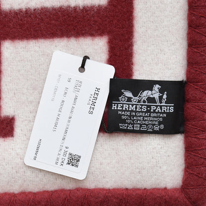 Hermes Wool Cashmere Avalon III Blanket Ecru Rouge H 4 of 4