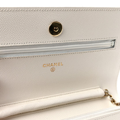 Chanel Caviar Quilted Wallet On Chain WOC White 6 of 12