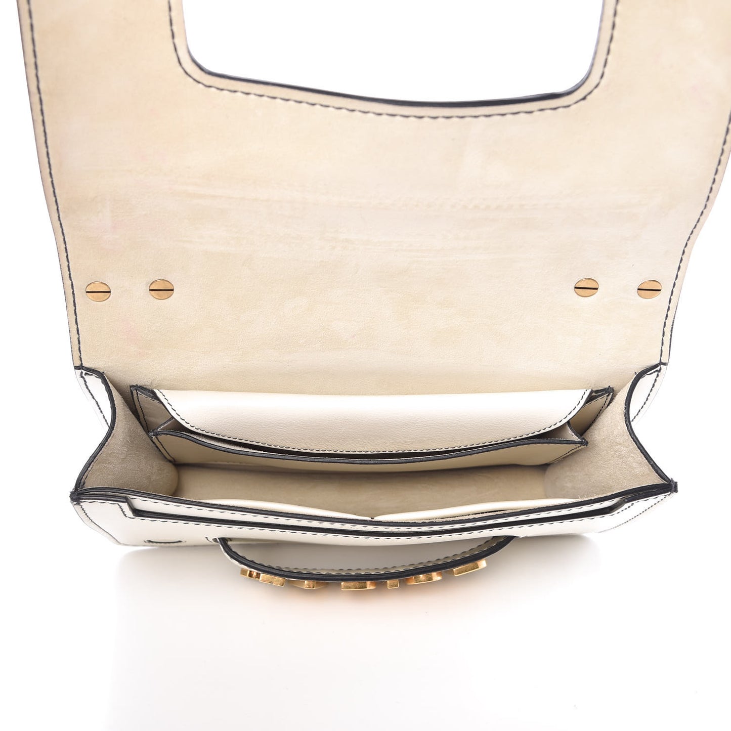 Calfskin J'Adior Chain Flap Bag Off White