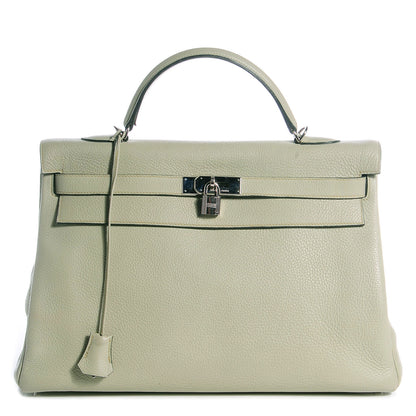 Hermes Taurillon Clemence Kelly Retourne 40 Vert Pale Green 1 of 21