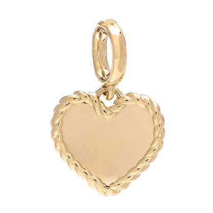 David Yurman 18K Yellow Gold Engravable Heart Charm Enhancer 1 of 3