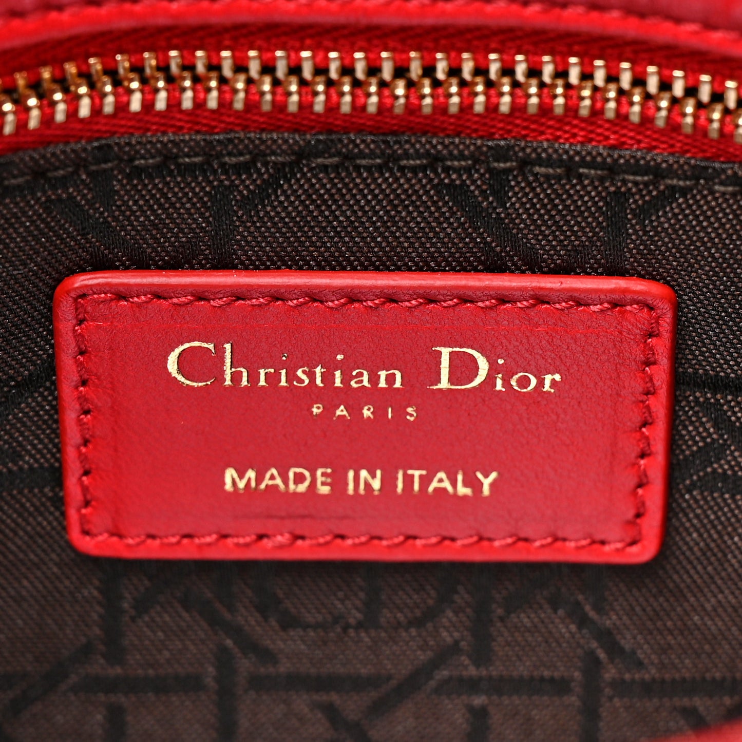 Lambskin Cannage Small Lucky Badges My Lady Dior Red