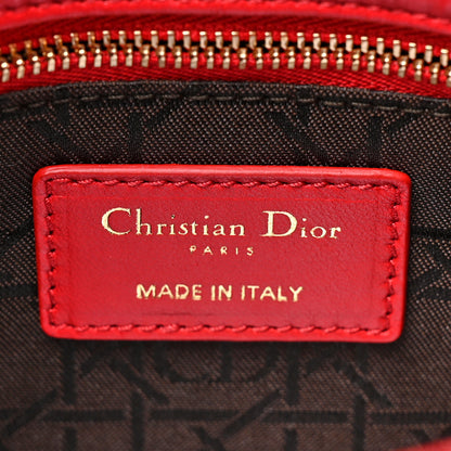 Christian Dior Lambskin Cannage Small Lucky Badges My Lady Dior Red 6 of 9
