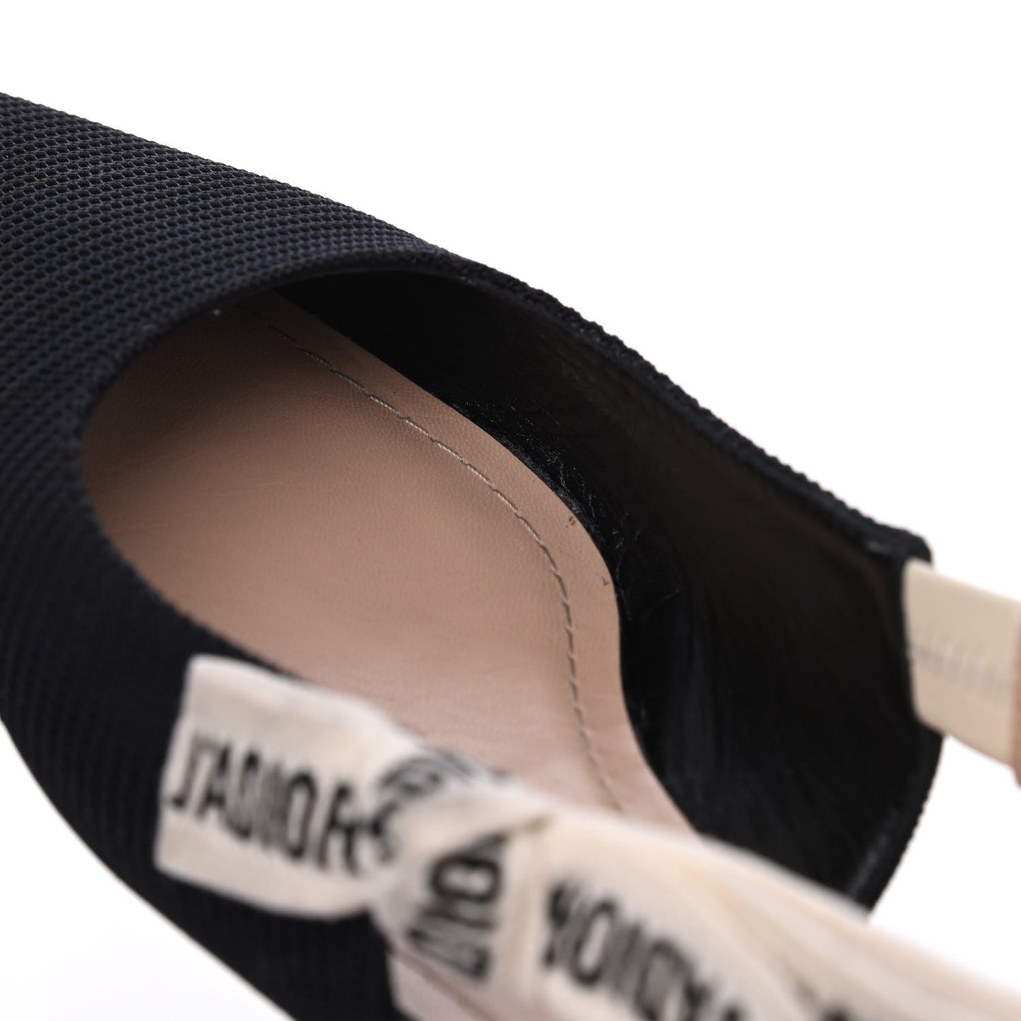 Technical Canvas Ribbon J'Adior Slingback Ballet Flats 35.5 Black