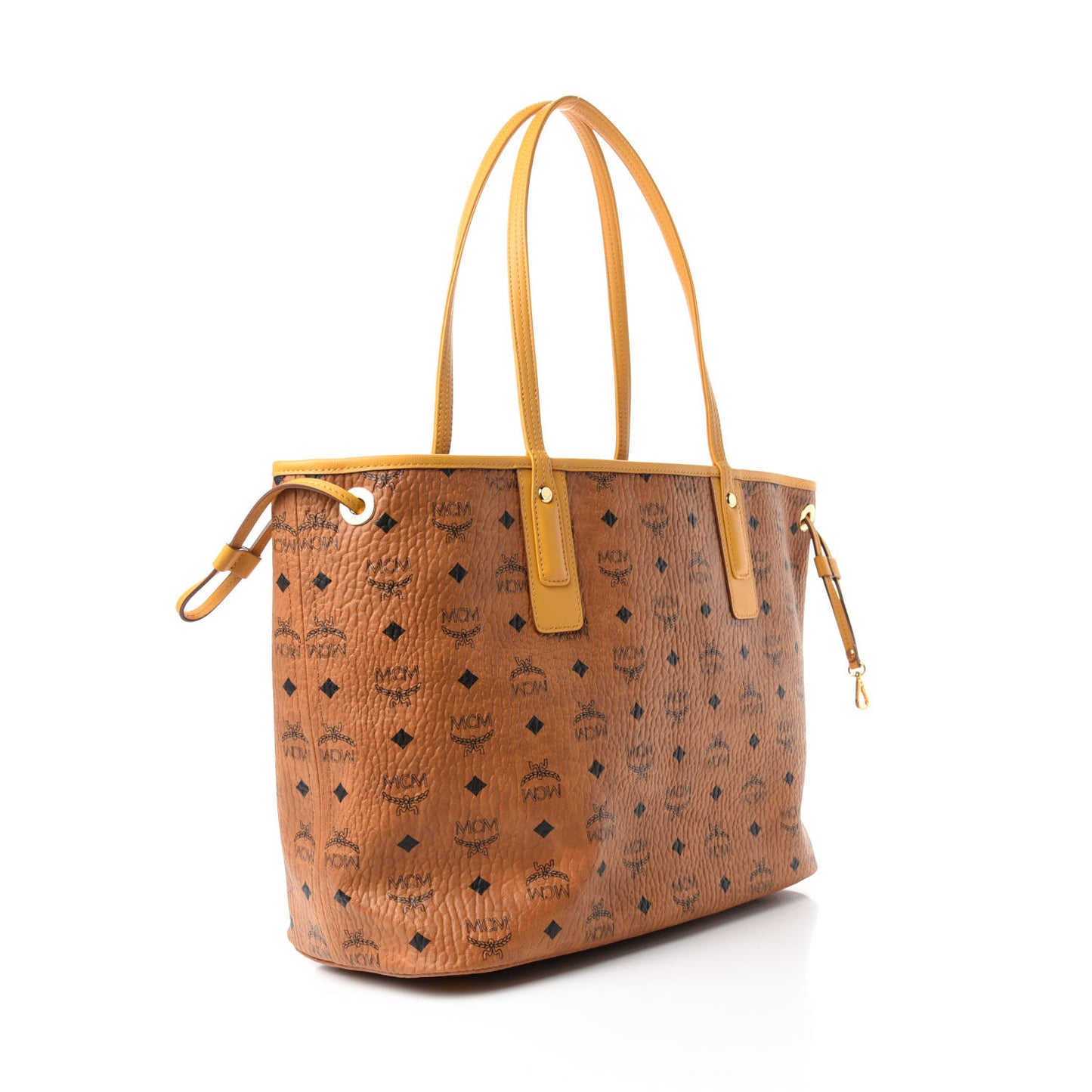 Visetos Medium Liz Reversible Shopper Tote Cognac Yellow