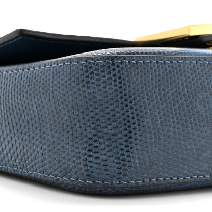 Fendi Lizard Mini Baguette Blue 10 of 10