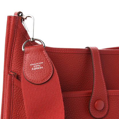 Hermes Taurillon Clemence Evelyne III PM Rouge Casaque 9 of 10