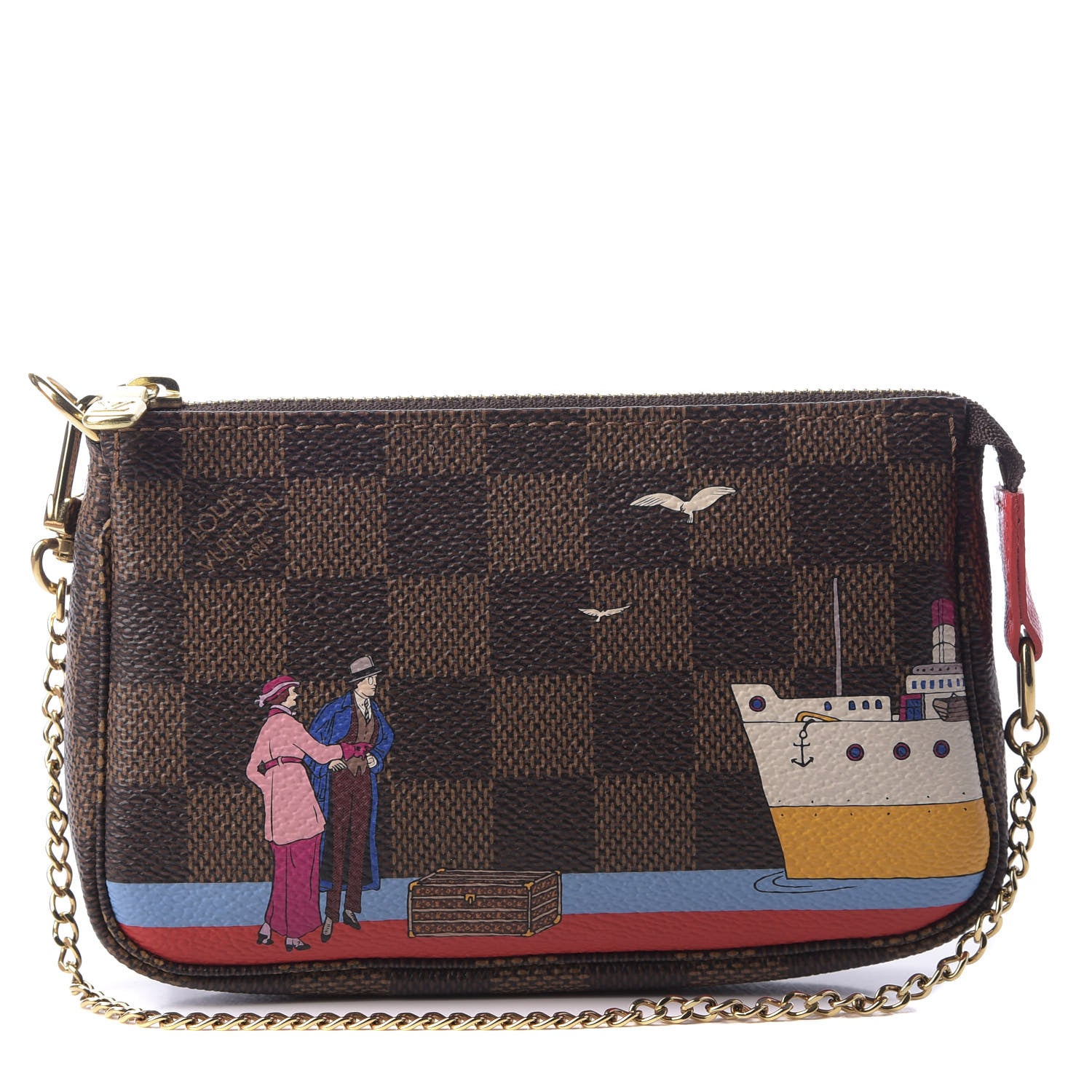 Louis Vuitton Damier Ebene 2016 Christmas Animation Mini Pochette Accessories 1 of 8