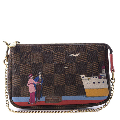 Louis Vuitton Damier Ebene 2016 Christmas Animation Mini Pochette Accessories 1 of 8