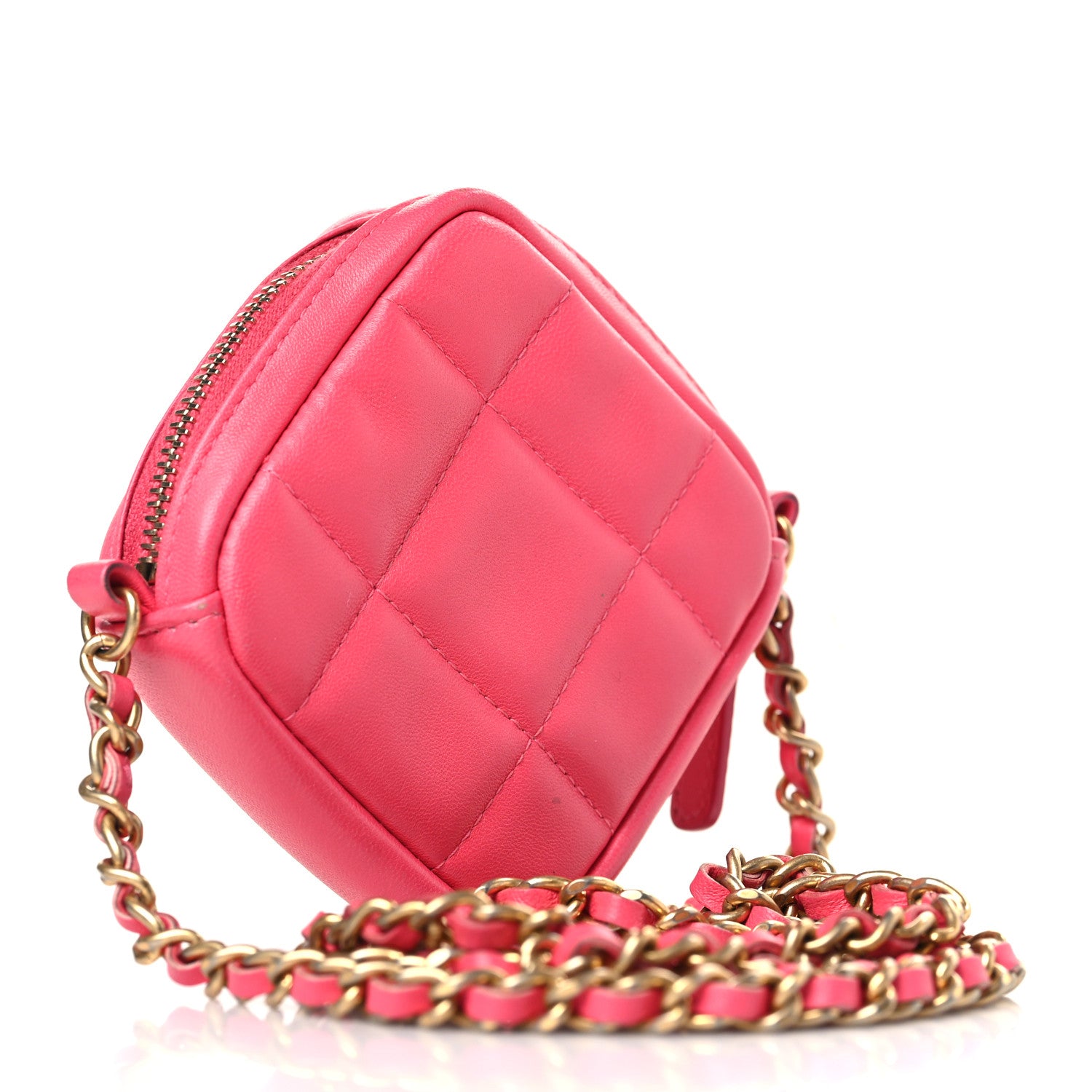 Chanel Lambskin Quilted Clutch With Chain Bag Pink 3 of 12