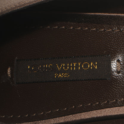 Louis Vuitton Satin Athen Peep Toe Pumps 40 Brown 8 of 8