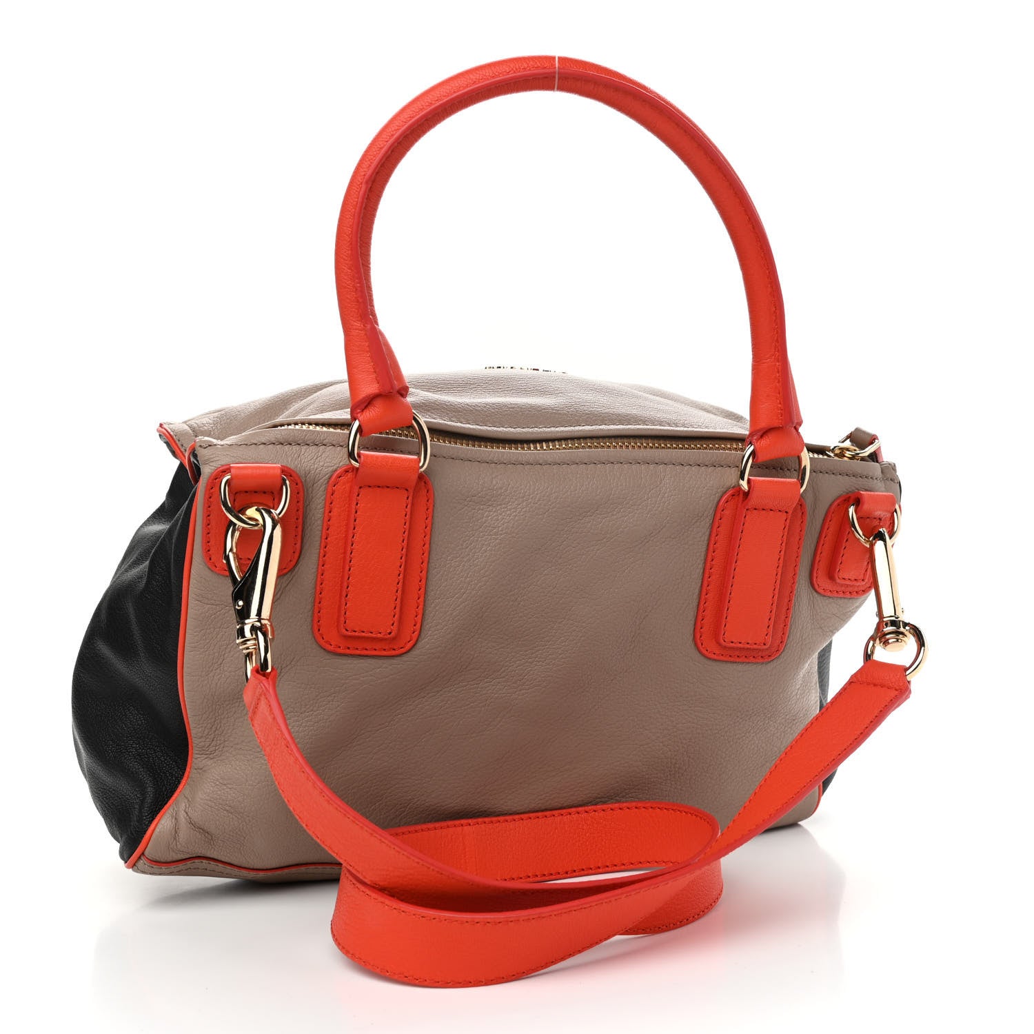 Givenchy Sugar Goatskin Large Tri-Color Pandora Taupe Black Orange 3 of 10