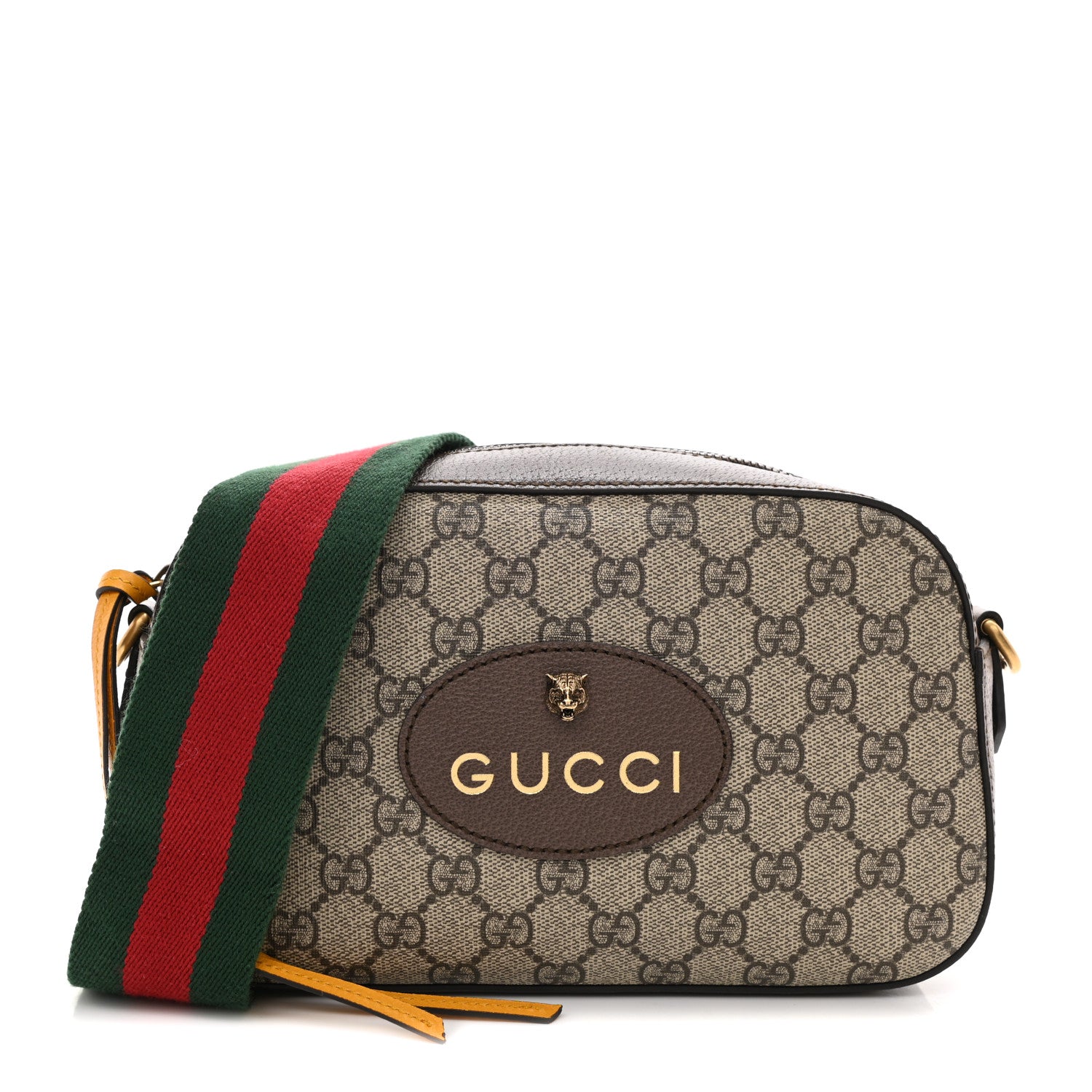Gucci GG Supreme Monogram Web Neo Vintage Shoulder Bag Beige New Acero Crop 2 of 15