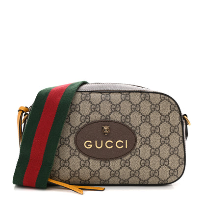 Gucci GG Supreme Monogram Web Neo Vintage Shoulder Bag Beige New Acero Crop 2 of 15