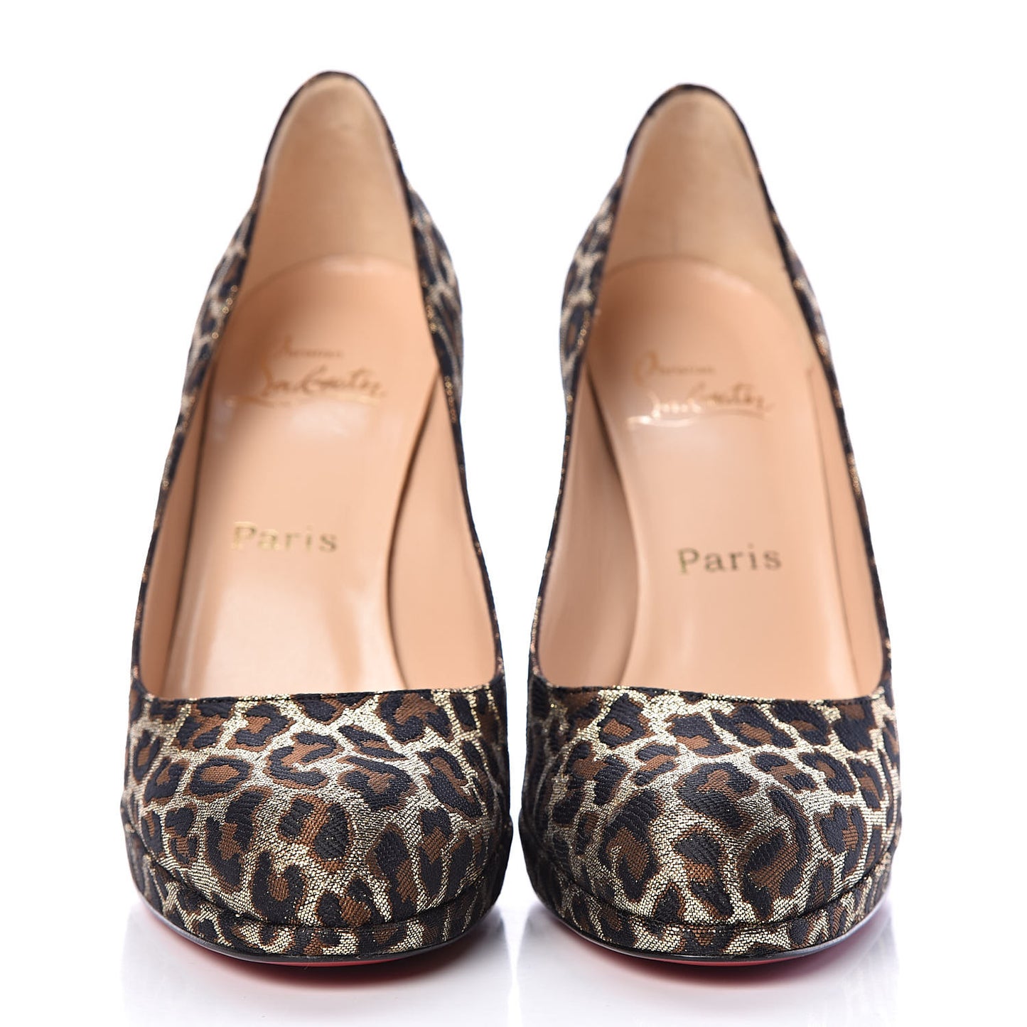 Jacquard Leopard Giaguaro New Simple 120 Pumps 38.5 Marrone Oro 2