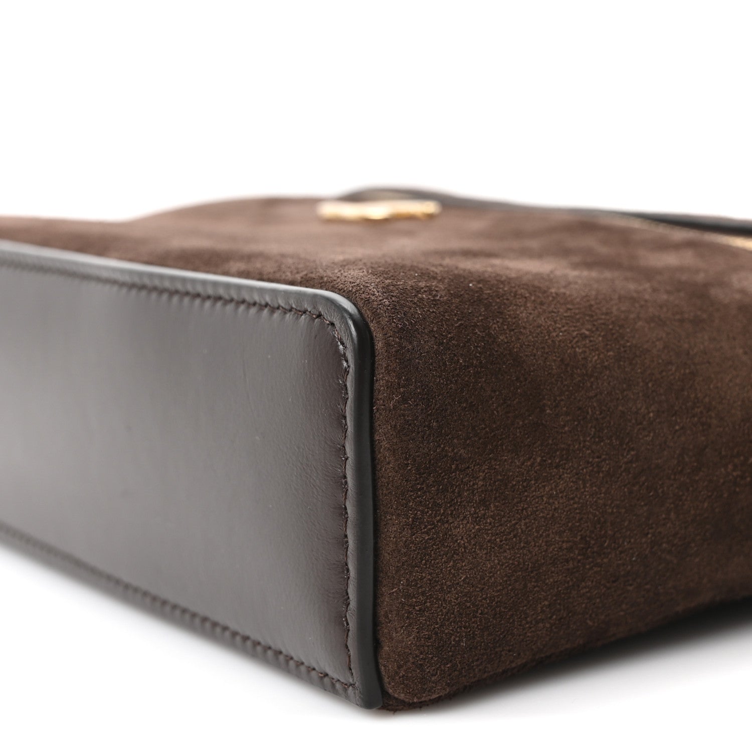Chanel Suede Calfskin Top Handle Trapeze Small Vanity Case With Chain Dark Brown 10 of 10