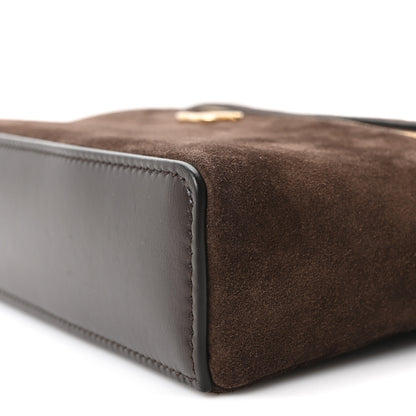 Chanel Suede Calfskin Top Handle Trapeze Small Vanity Case With Chain Dark Brown 10 of 10