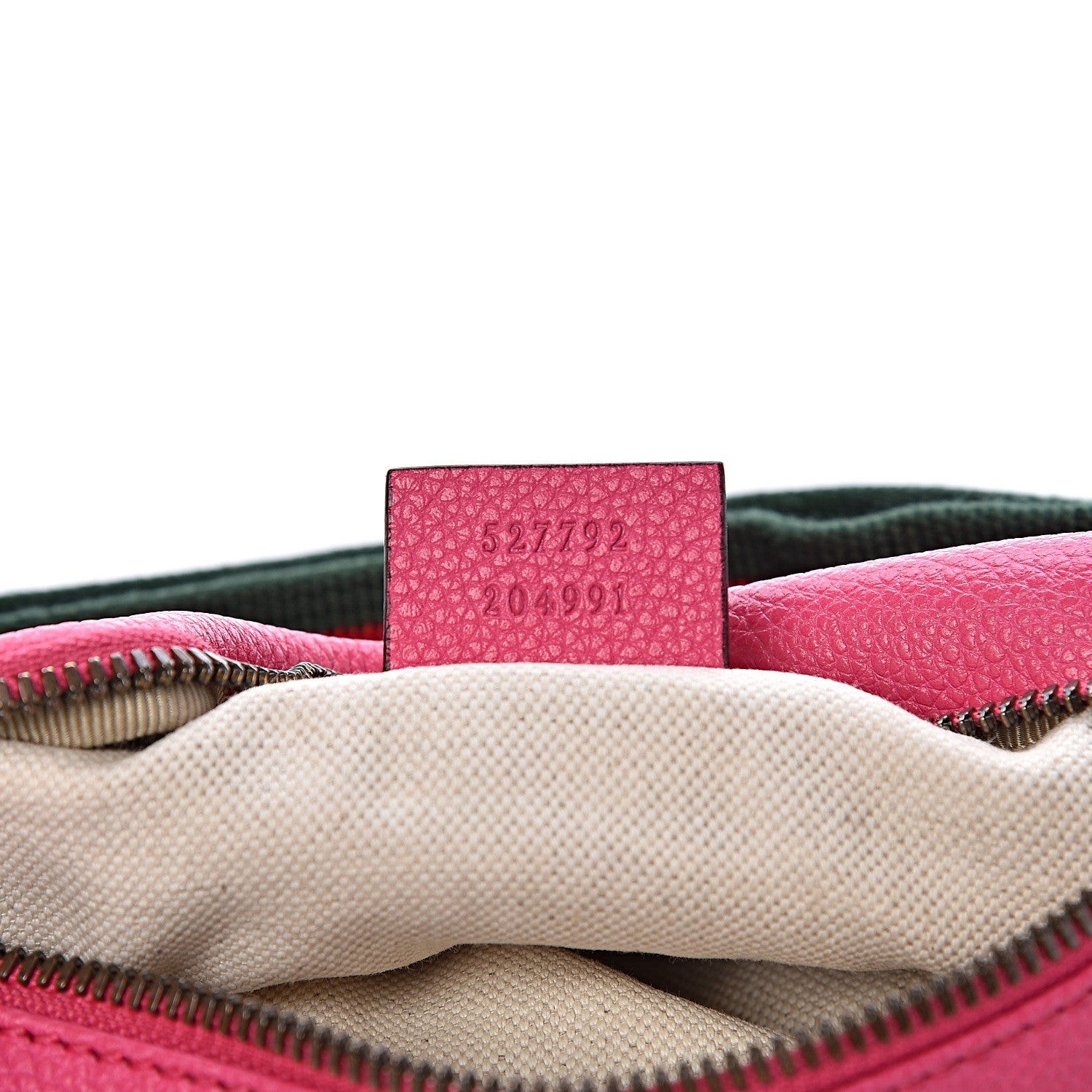 Gucci Grained Calfskin Small Logo Belt Bag Box Pink Green 7 of 11