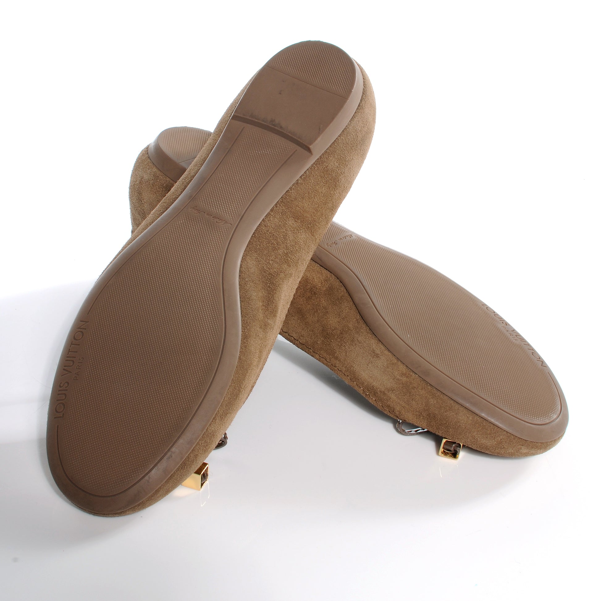 Louis Vuitton Suede Debbie Ballet Flats 38 Taupe 4 of 8