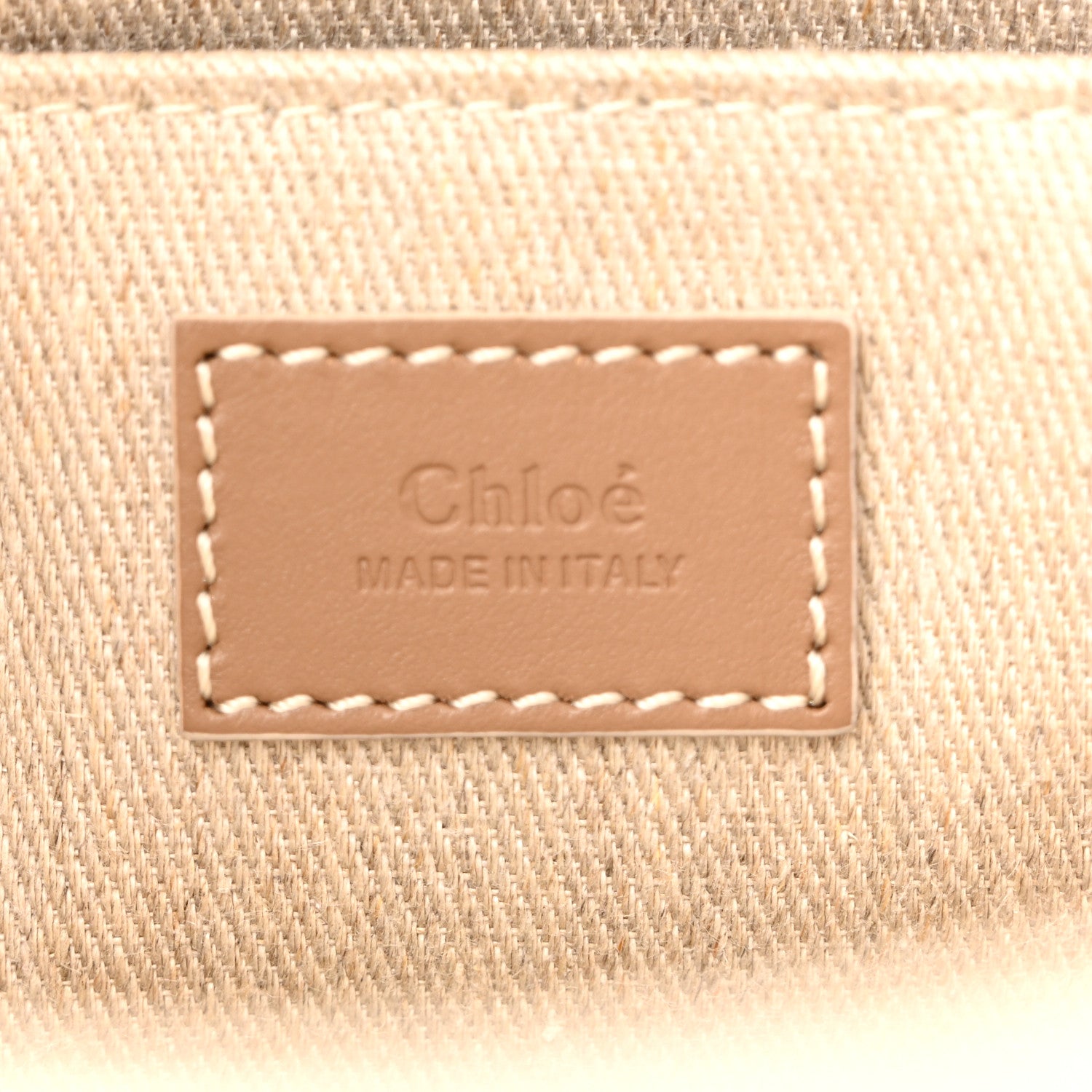 Chloe Linen Calfskin Medium Woody Ribbon Tote Blushy Beige 6 of 12