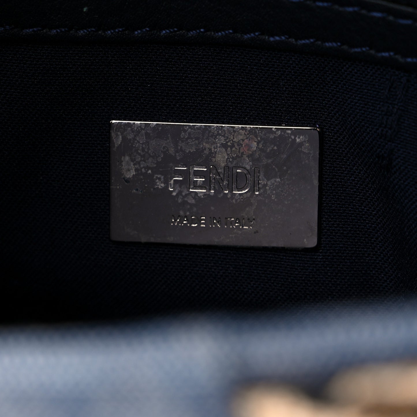 Denim F is Fendi Multi Waves Baguette Blue