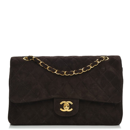 Chanel Suede Quilted Medium Double Flap Bag Brown 1 of 8