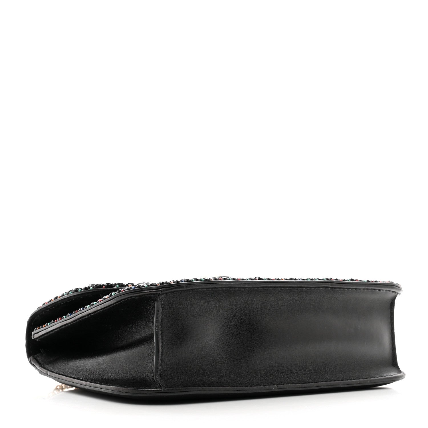 Valentino Garavani Vitello Beaded Medium Glam Lock Rockstud Flap Black 4 of 13