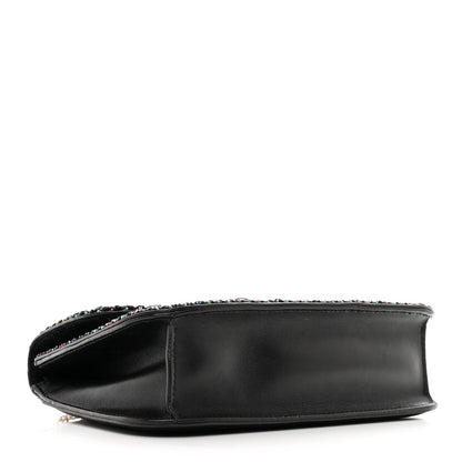 Valentino Garavani Vitello Beaded Medium Glam Lock Rockstud Flap Black 4 of 13