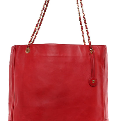 Chanel Lambskin Quilted Tote Red 11 of 17