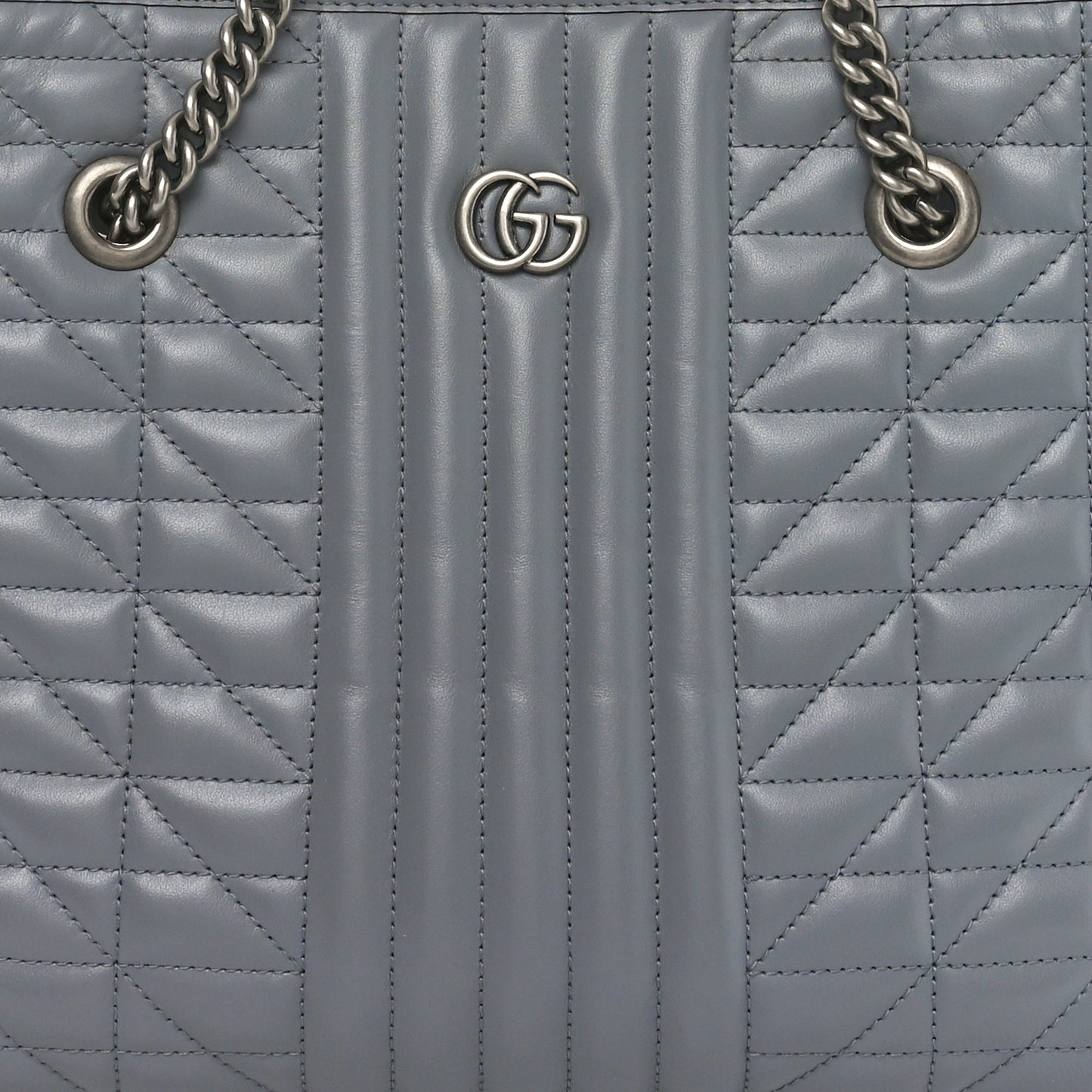 Calfskin Matelasse Aria Medium GG Marmont Shoulder Tote Deep Grey