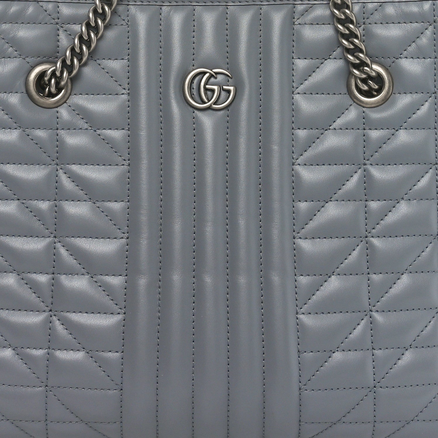 Gucci Calfskin Matelasse Aria Medium GG Marmont Shoulder Tote Deep Grey 8 of 11