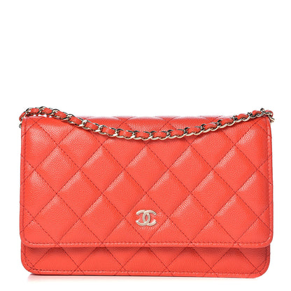 Chanel Caviar Quilted Wallet on Chain WOC Red 1 of 12