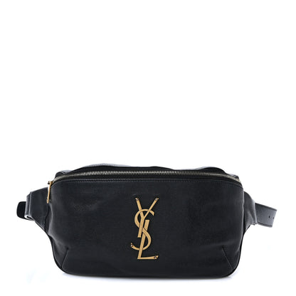 Saint Laurent Grain De Poudre Monogram Belt Bag Black 1 of 10