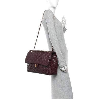 Chanel Grained Calfskin Quilted XXL Travel Flap Bag Burgundy 2 of 11