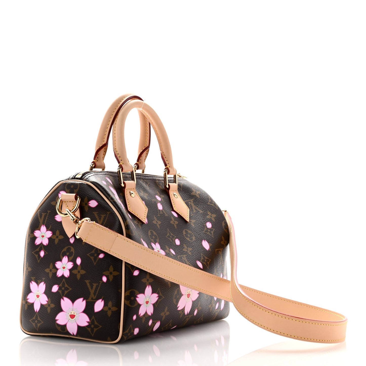 LV X TM Monogram Cherry Blossom Speedy Bandouliere 25 Sakura Brown